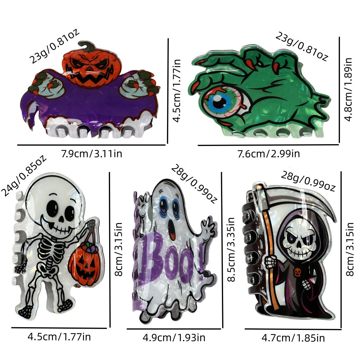 Wholesale New  Grab Clip Ghost Skull Hair Clip Shark Clip